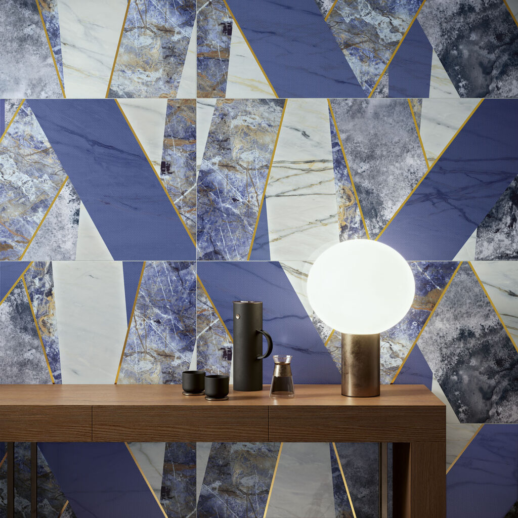 Fincibec - Wellness Harmony 60x120 / Fascia Prestige Blue 60x120/ Mosaico Circle Blue